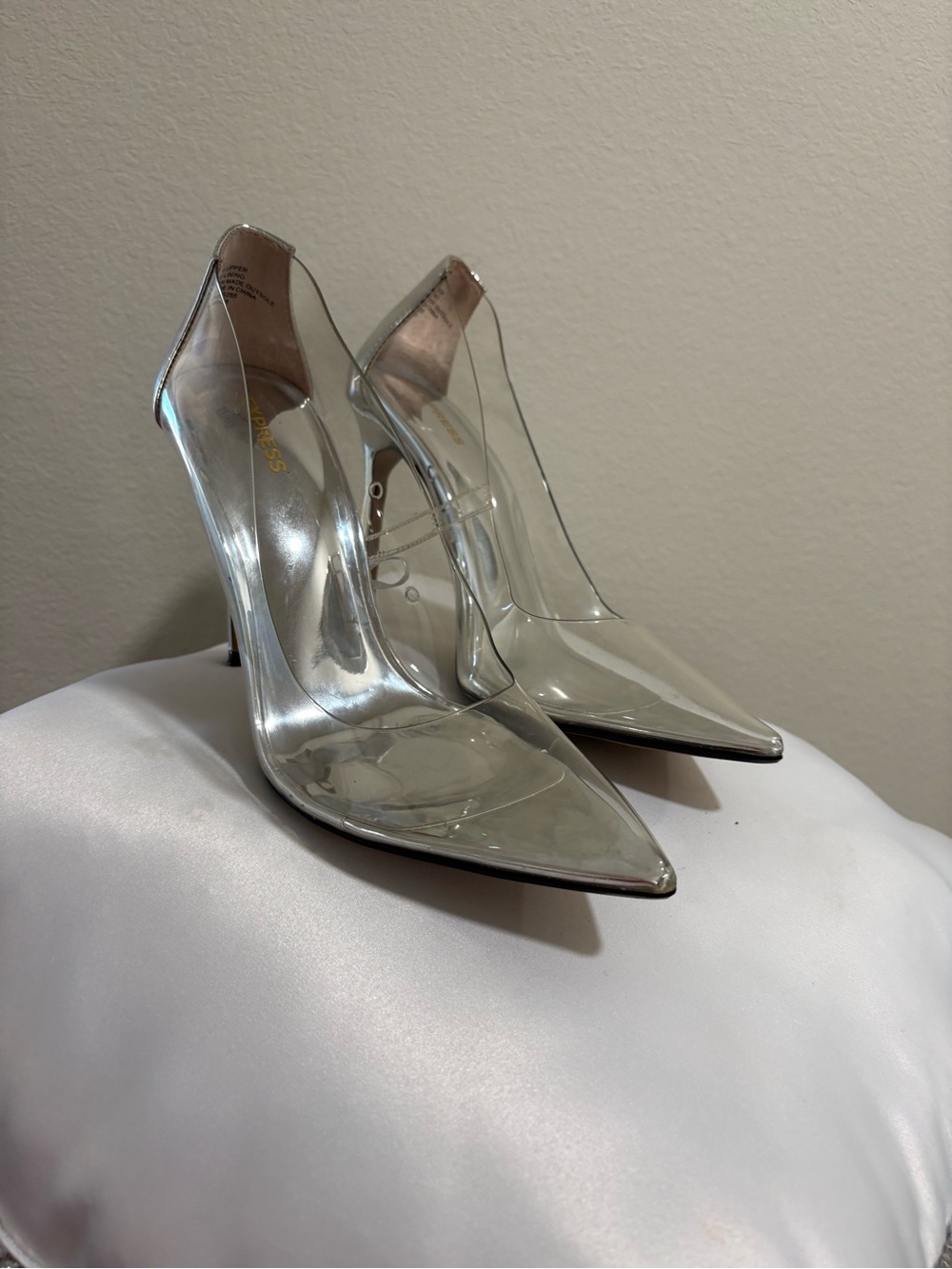 Express Clear PVC Pointed-Toe Stiletto Heels